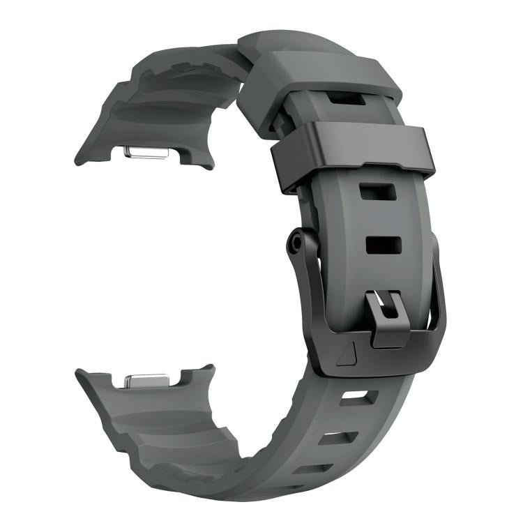 For Samsung Galaxy Watch8 / Watch8 Classic Black Buckle Sports Silicone Watch Band