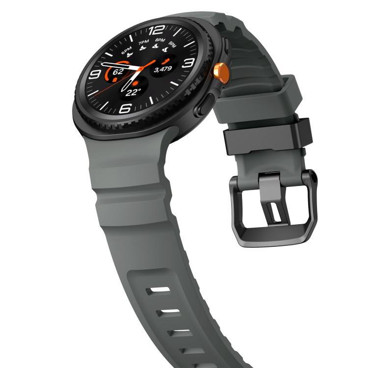 For Samsung Galaxy Watch8 / Watch8 Classic Black Buckle Sports Silicone Watch Band