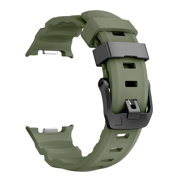 For Samsung Galaxy Watch8 / Watch8 Classic Black Buckle Sports Silicone Watch Band