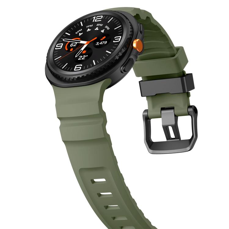 For Samsung Galaxy Watch8 / Watch8 Classic Black Buckle Sports Silicone Watch Band