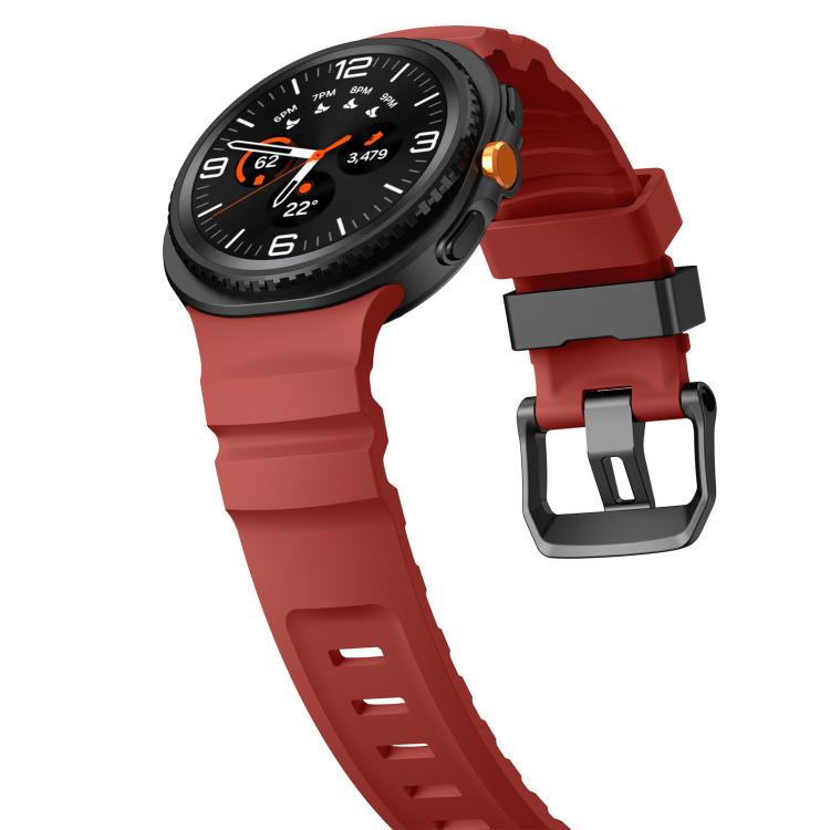 For Samsung Galaxy Watch8 / Watch8 Classic Black Buckle Sports Silicone Watch Band