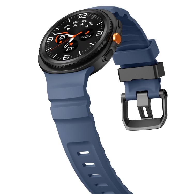 For Samsung Galaxy Watch8 / Watch8 Classic Black Buckle Sports Silicone Watch Band