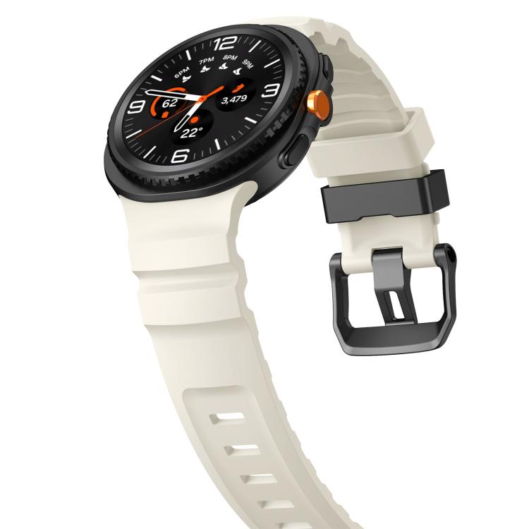 For Samsung Galaxy Watch8 / Watch8 Classic Black Buckle Sports Silicone Watch Band