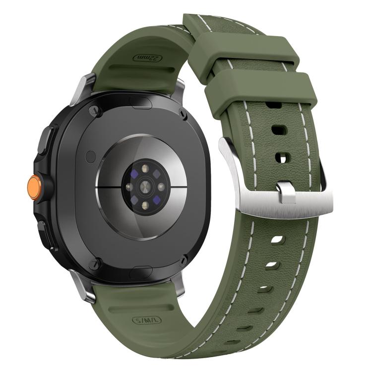 For Samsung Galaxy Watch8 / Watch8 Classic Silicone Hybrid Leather Skin Watch Band