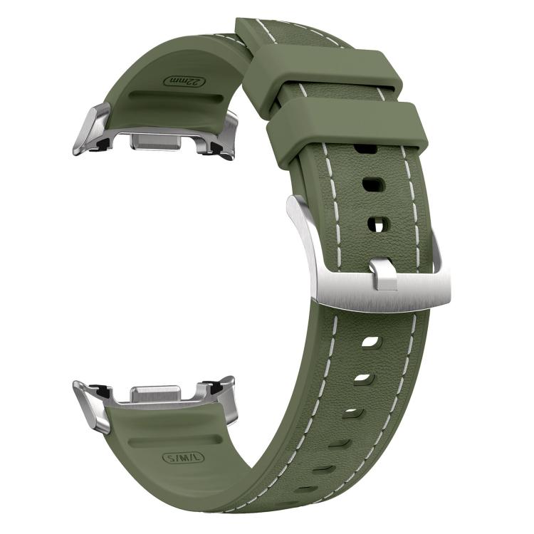 For Samsung Galaxy Watch8 / Watch8 Classic Silicone Hybrid Leather Skin Watch Band