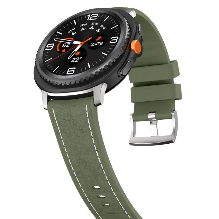 For Samsung Galaxy Watch8 / Watch8 Classic Silicone Hybrid Leather Skin Watch Band