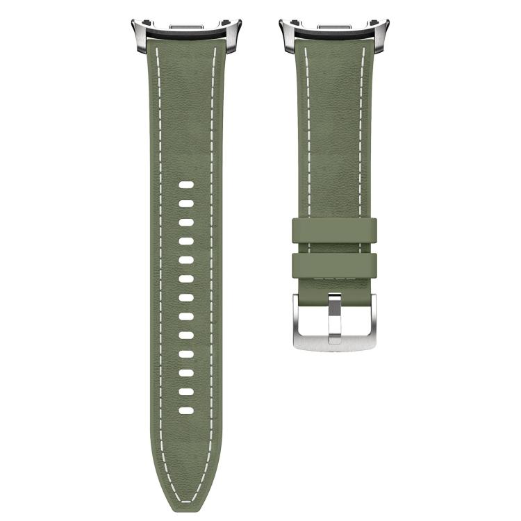 For Samsung Galaxy Watch8 / Watch8 Classic Silicone Hybrid Leather Skin Watch Band