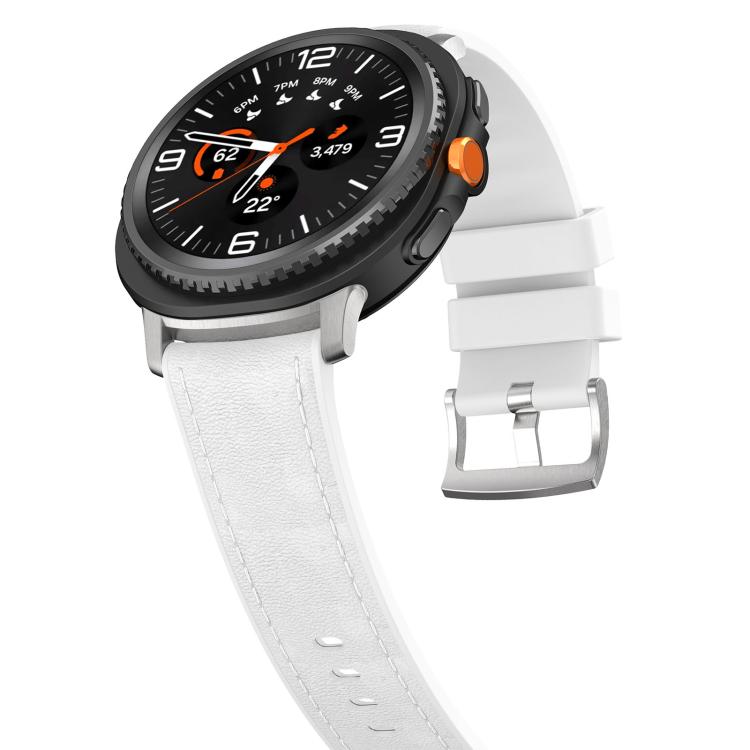 For Samsung Galaxy Watch8 / Watch8 Classic Silicone Hybrid Leather Skin Watch Band
