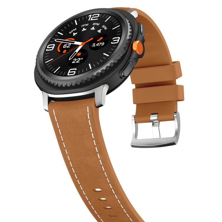For Samsung Galaxy Watch8 / Watch8 Classic Silicone Hybrid Leather Skin Watch Band
