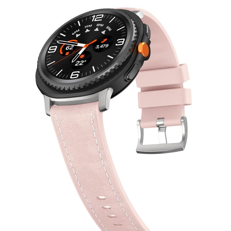 For Samsung Galaxy Watch8 / Watch8 Classic Silicone Hybrid Leather Skin Watch Band