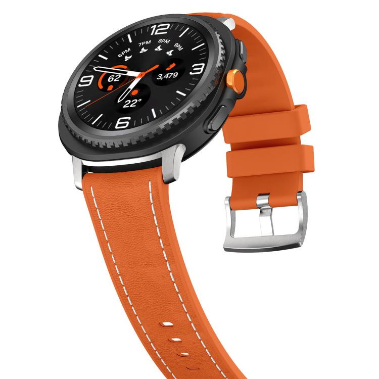 For Samsung Galaxy Watch8 / Watch8 Classic Silicone Hybrid Leather Skin Watch Band