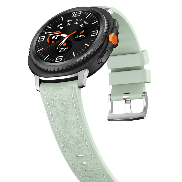 For Samsung Galaxy Watch8 / Watch8 Classic Silicone Hybrid Leather Skin Watch Band