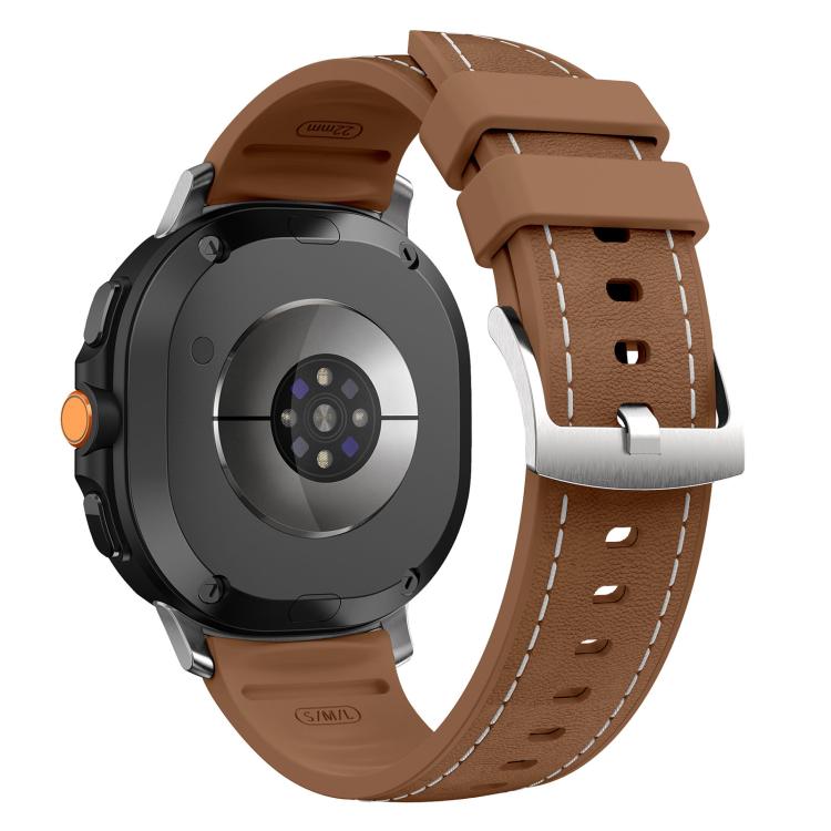 For Samsung Galaxy Watch8 / Watch8 Classic Silicone Hybrid Leather Skin Watch Band