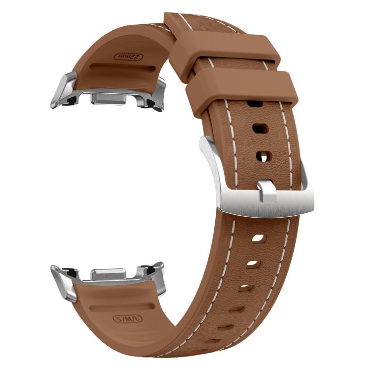 For Samsung Galaxy Watch8 / Watch8 Classic Silicone Hybrid Leather Skin Watch Band