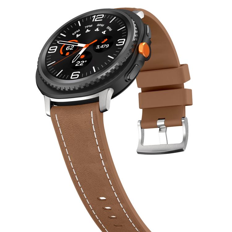 For Samsung Galaxy Watch8 / Watch8 Classic Silicone Hybrid Leather Skin Watch Band
