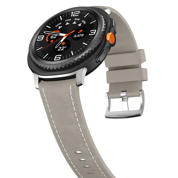 For Samsung Galaxy Watch8 / Watch8 Classic Silicone Hybrid Leather Skin Watch Band