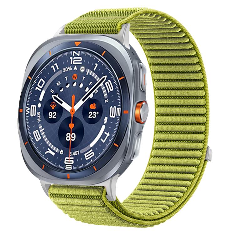 For Samsung Galaxy Watch Ultra 47mm / Ultra 2025 Woven Nylon Hook And Loop Fastener Metal Interface Watch Band