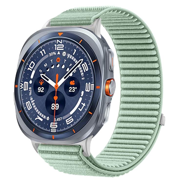 For Samsung Galaxy Watch Ultra 47mm / Ultra 2025 Woven Nylon Hook And Loop Fastener Metal Interface Watch Band