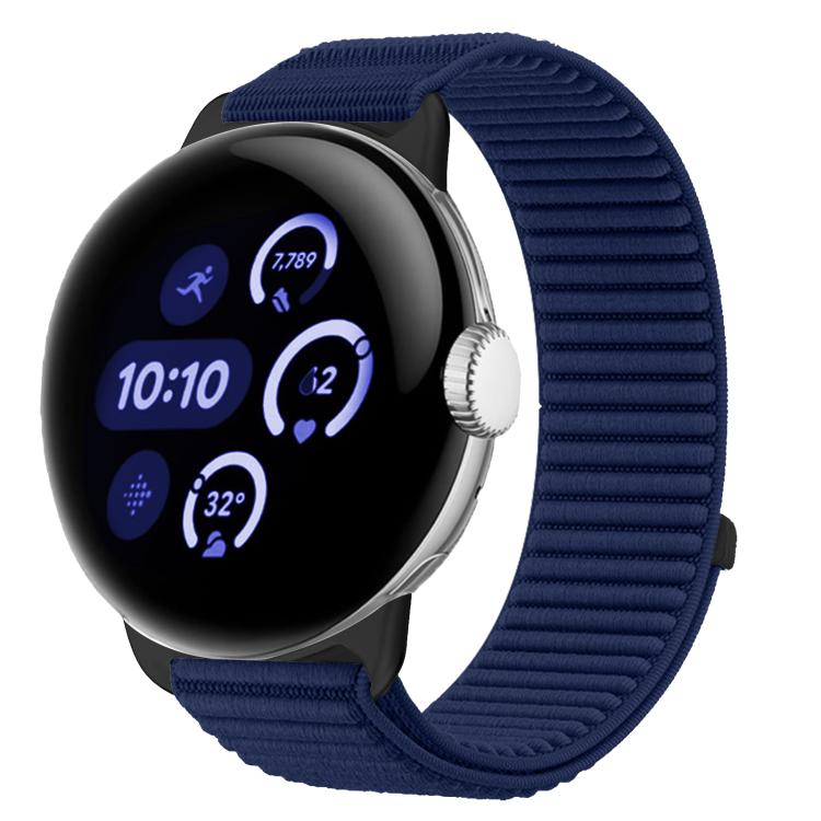 For Google Pixel Watch 4 / 3 / 2 / 1 41mm Woven Nylon Hook And Loop Fastener Metal Interface Watch Band