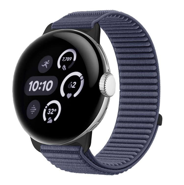 For Google Pixel Watch 4 / Watch 3 45mm Woven Nylon Hook And Loop Fastener Metal Interface Watch Band