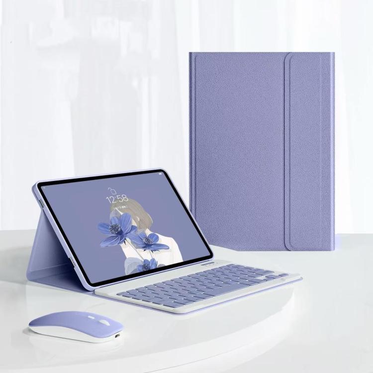 For iPad Pro 11 2025 / 2024 Detachable Magnetic Bluetooth Keyboard Tablet Case with Mouse - Lavender Purple