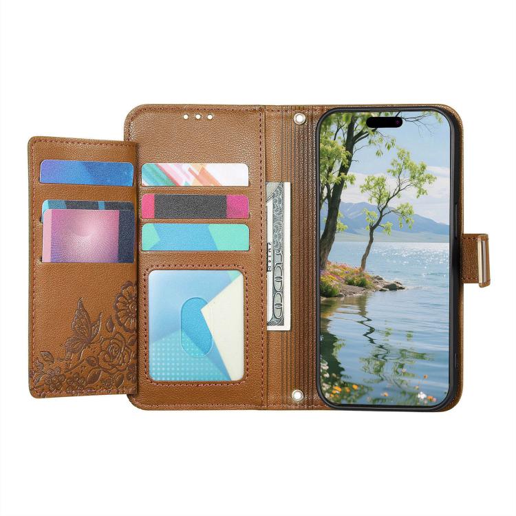 For Xiaomi 15T Pro Flowers Leaves Zipper Wallet Leather Phone Case with Strap