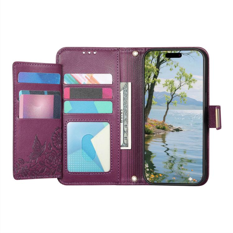 For Xiaomi 15T Pro Flowers Leaves Zipper Wallet Leather Phone Case with Strap