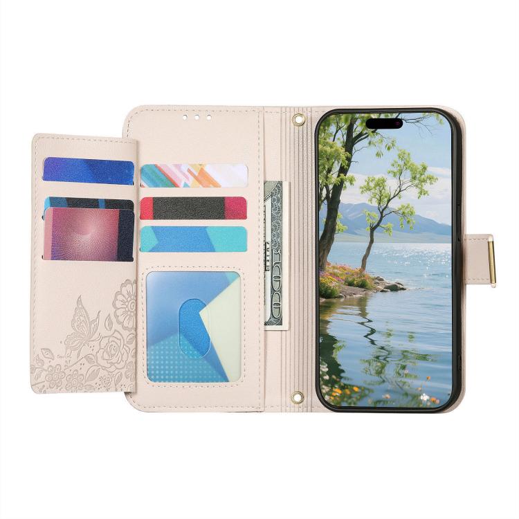 For Xiaomi 15T Pro Flowers Leaves Zipper Wallet Leather Phone Case with Strap