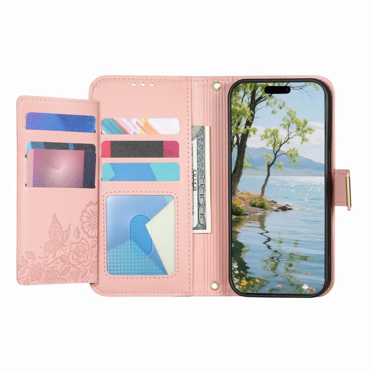 For ZTE Blade A76 5G Flowers Leaves Zipper Wallet Leather Phone Case with Strap