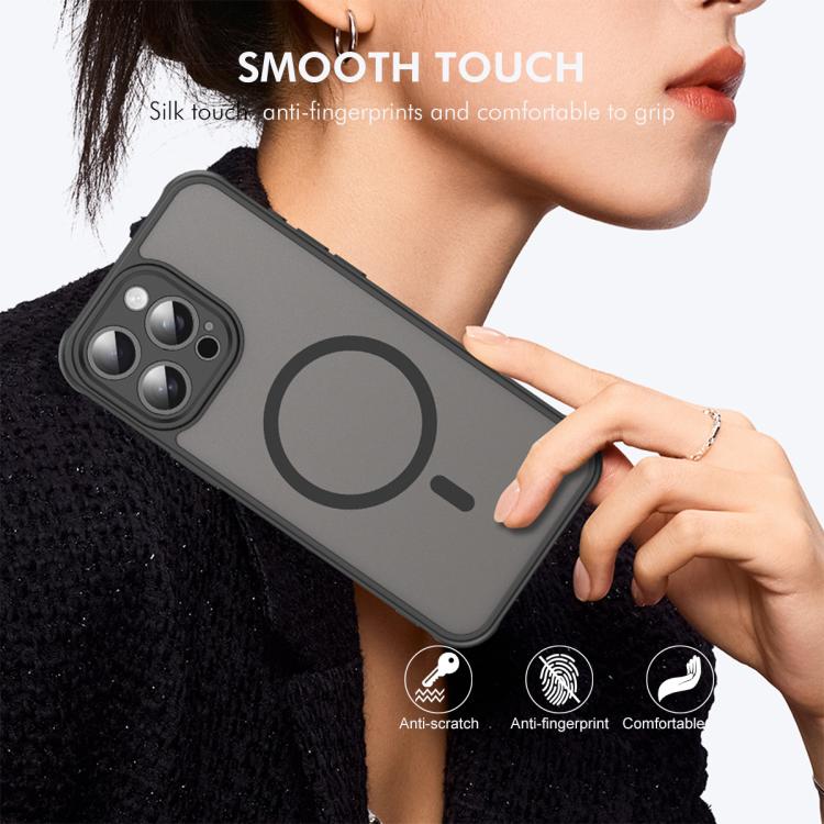 For iPhone 16 Pro Max ENKAY Hat-Prince MagSafe Matte Translucent Shockproof Phone Case with Large Arc Edge Film