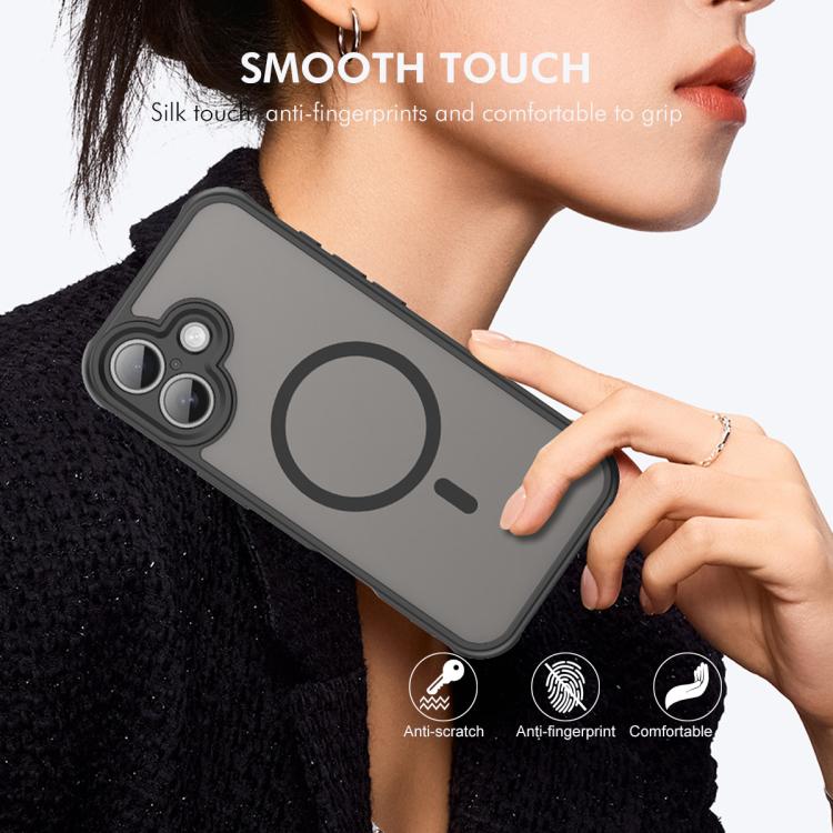 For iPhone 16 Plus ENKAY Hat-Prince MagSafe Matte Translucent Shockproof Phone Case with Large Arc Edge Film
