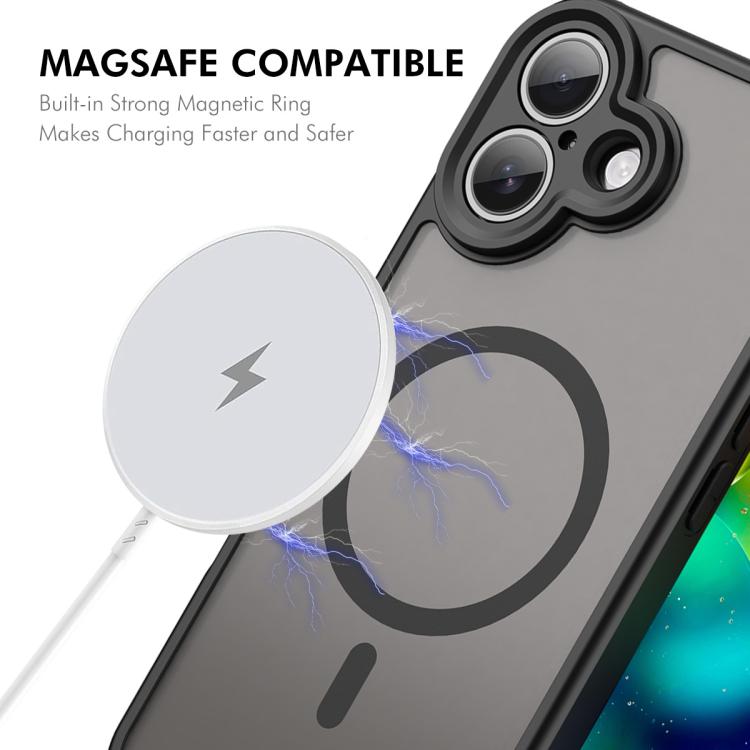 For iPhone 16 Plus ENKAY Hat-Prince MagSafe Matte Translucent Shockproof Phone Case with Large Arc Edge Film