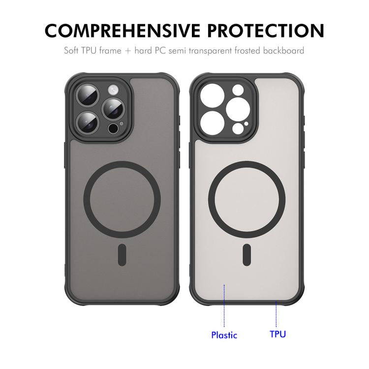 For iPhone 15 Pro ENKAY Hat-Prince MagSafe Matte Translucent Shockproof Phone Case with Large Arc Edge Film