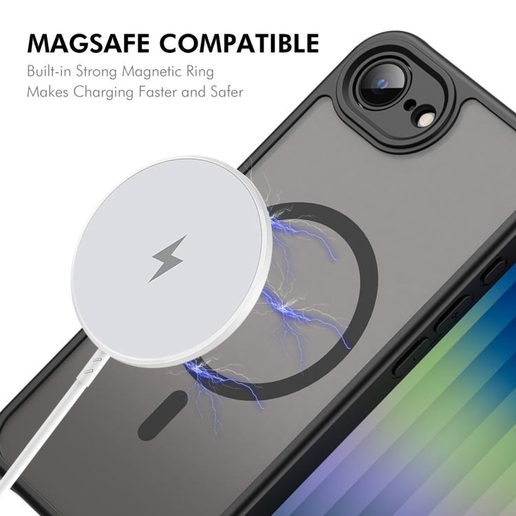 For iPhone 17e / 16e ENKAY Hat-Prince MagSafe Matte Translucent Shockproof Phone Case with Large Arc Edge Film