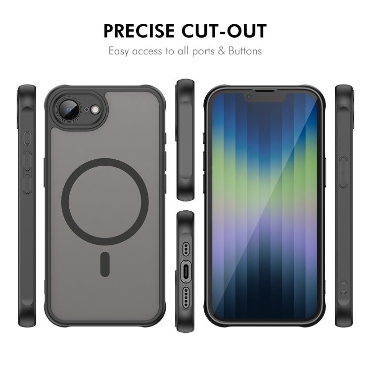 For iPhone 17e / 16e ENKAY Hat-Prince MagSafe Matte Translucent Shockproof Phone Case with Large Arc Edge Film