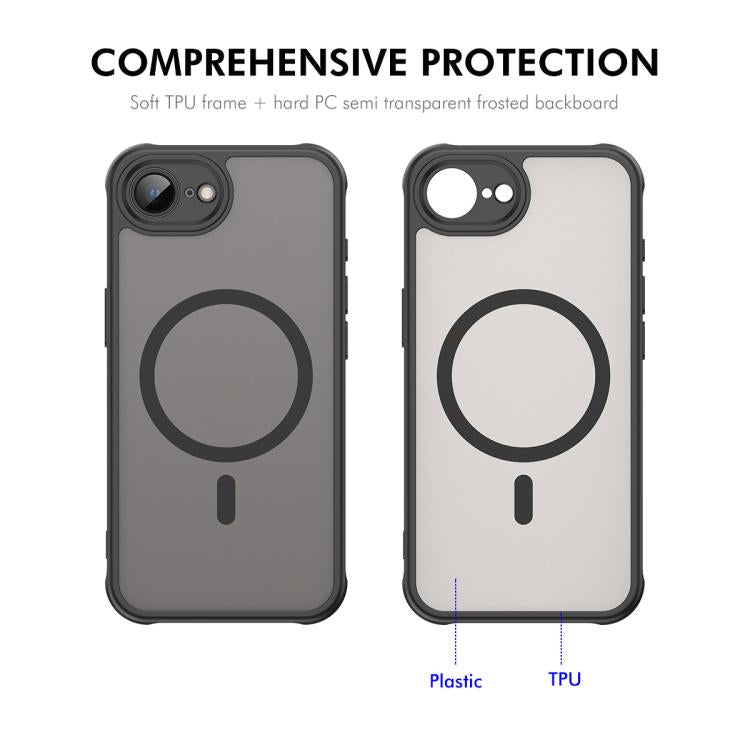 For iPhone 17e / 16e ENKAY Hat-Prince MagSafe Matte Translucent Shockproof Phone Case with Large Arc Edge Film