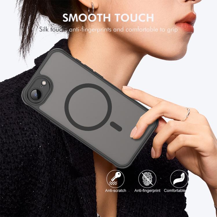 For iPhone 17e / 16e ENKAY Hat-Prince MagSafe Matte Translucent Shockproof Phone Case with Large Arc Edge Film