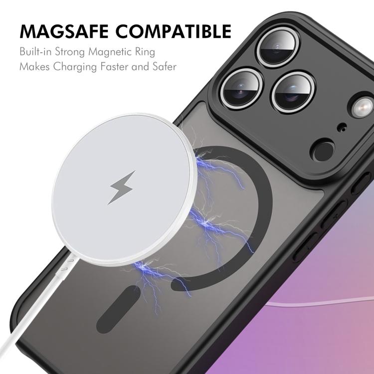 For iPhone 17 Pro Max ENKAY Hat-Prince MagSafe Matte Translucent Shockproof Phone Case with Large Arc Edge Film