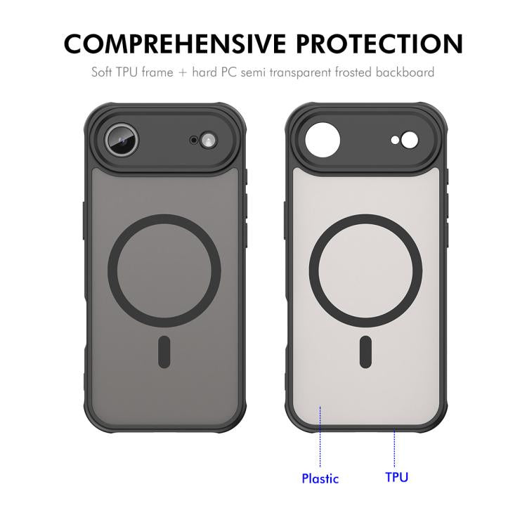For iPhone Air ENKAY Hat-Prince MagSafe Matte Translucent Shockproof Phone Case with Large Arc Edge Film