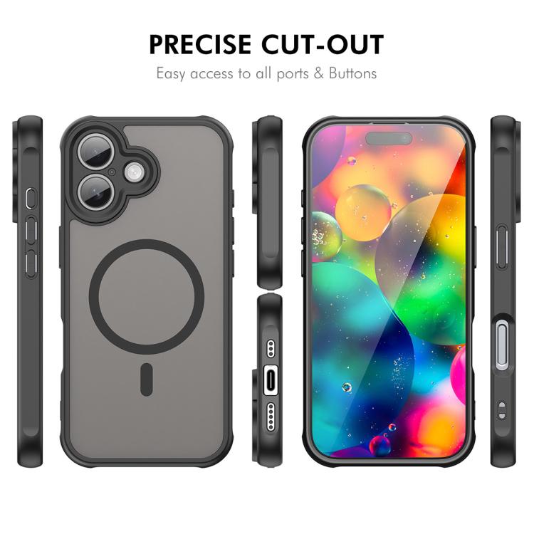 For iPhone 17 ENKAY Hat-Prince MagSafe Matte Translucent Shockproof Phone Case with Large Arc Edge Film