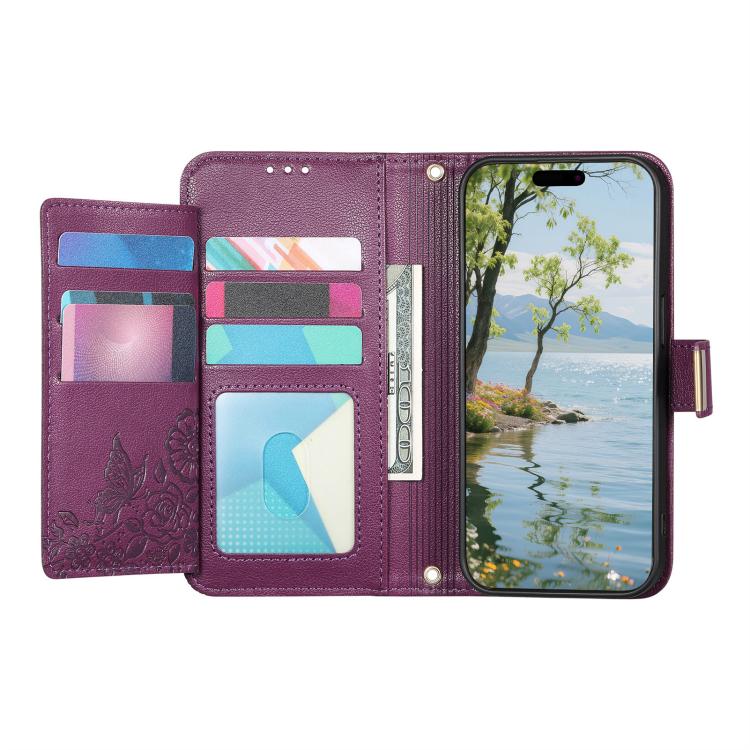 For Sharp Aquos Sense9 Flowers Leaves Zipper Wallet Leather Phone Case with Strap