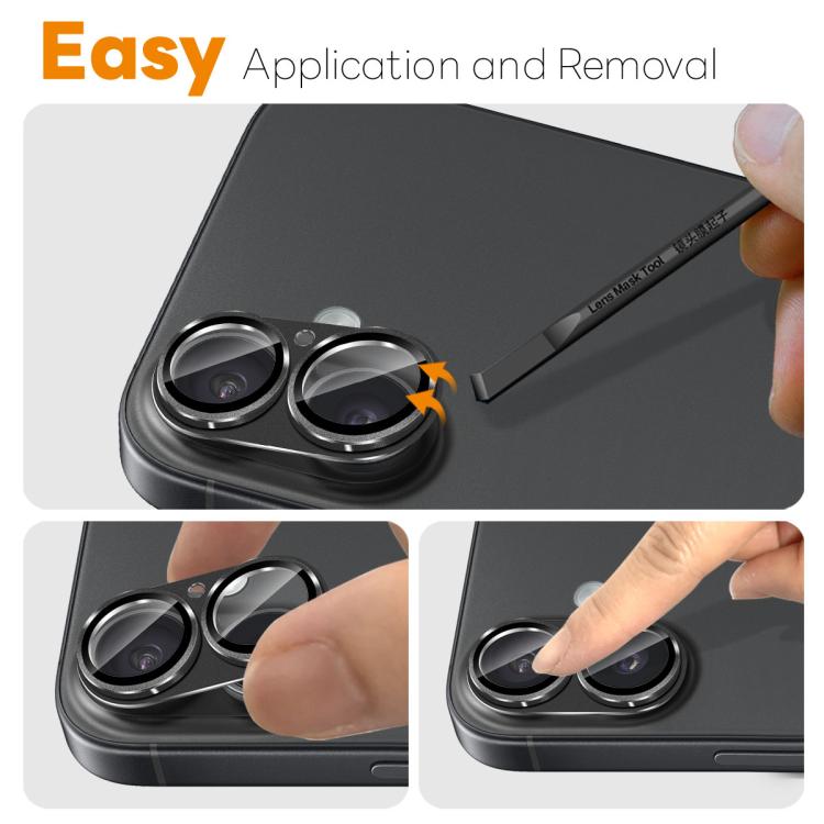 For iPhone 17 NORTHJO Matte Camera Lens Metal Protector Tempered Glass Rear Lens Film