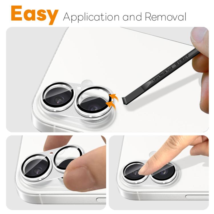 For iPhone 17 NORTHJO Matte Camera Lens Metal Protector Tempered Glass Rear Lens Film