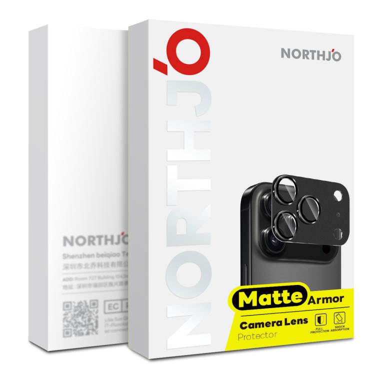 For iPhone 17 NORTHJO Matte Camera Lens Metal Protector Tempered Glass Rear Lens Film