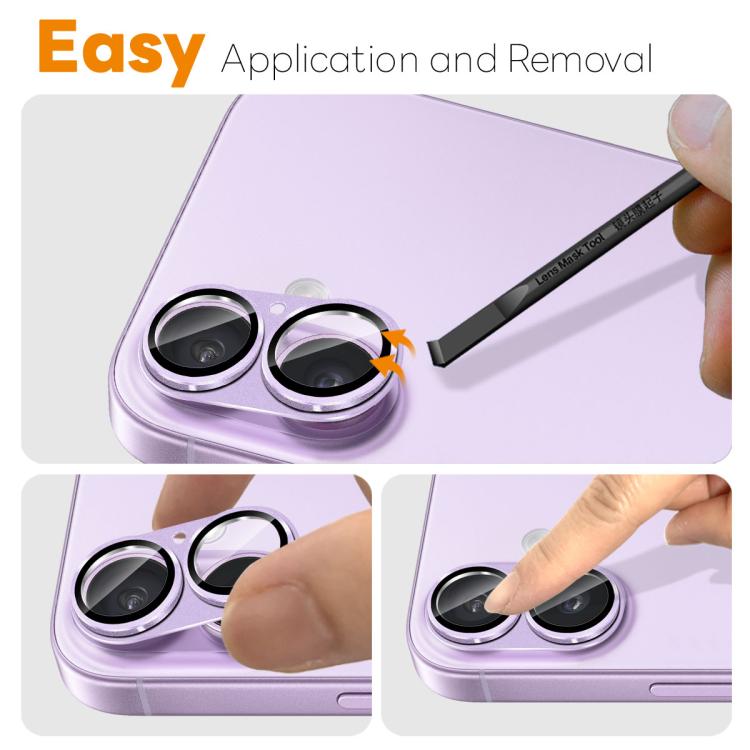 For iPhone 17 NORTHJO Matte Camera Lens Metal Protector Tempered Glass Rear Lens Film