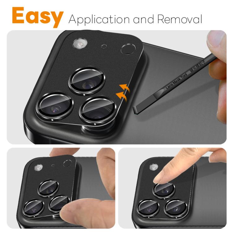 For iPhone 17 Pro Max NORTHJO Matte Camera Lens Metal Protector Tempered Glass Rear Lens Film