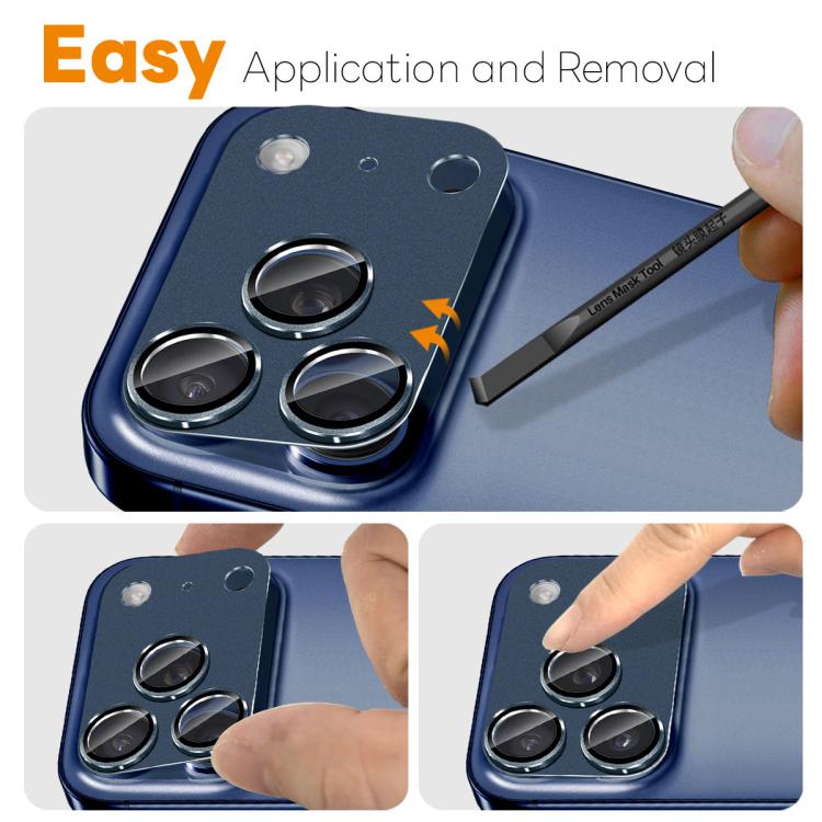 For iPhone 17 Pro Max NORTHJO Matte Camera Lens Metal Protector Tempered Glass Rear Lens Film