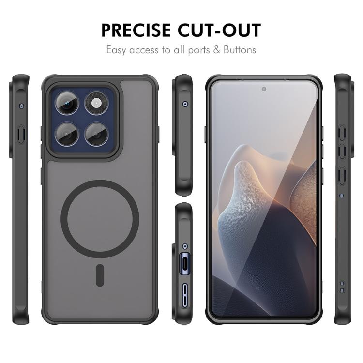 For Motorola Edge 60 Pro ENKAY Hat-Prince MagSafe Matte Translucent Shockproof Phone Case with Soft Hydrogel Film