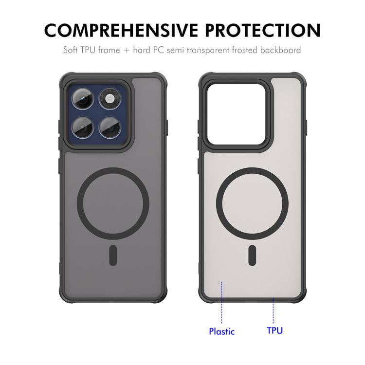 For Motorola Edge 60 Pro ENKAY Hat-Prince MagSafe Matte Translucent Shockproof Phone Case with Soft Hydrogel Film