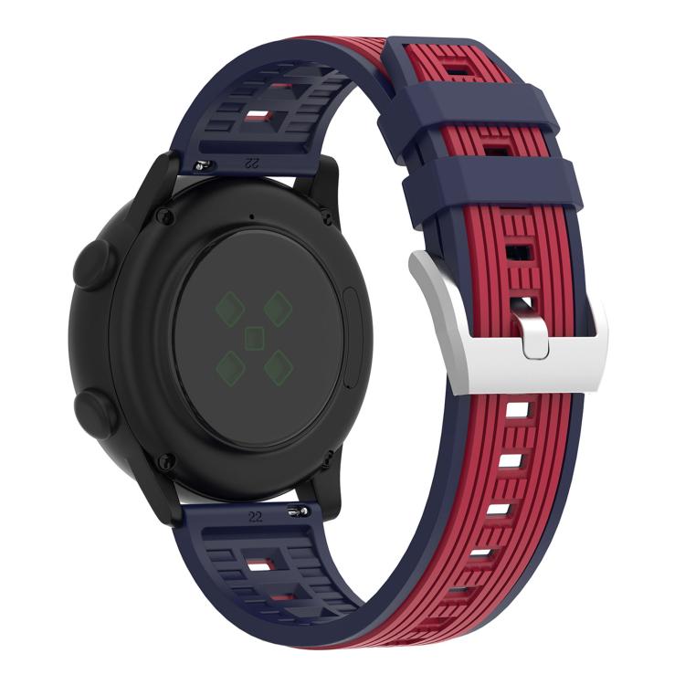20mm Two Color Vertical Striped Silicone Watch Band
